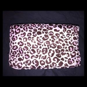 Full sized leopard pink makeup travel case